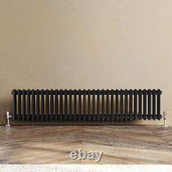 Black Traditional Radiator Double 2 Column Cast Iron Style Vintage Rads 300x1460