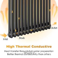 Black Traditional Radiator Double 2 Column Cast Iron Style Vintage Rads 300x1460