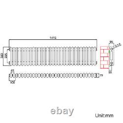 Black Traditional Radiator Double 2 Column Cast Iron Style Vintage Rads 300x1460
