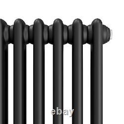 Black Traditional Radiator Double 2 Column Cast Iron Style Vintage Rads 300x1460