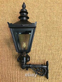 Black Wall Lantern Small Cast Iron Bracket Wall Light coach lamp
