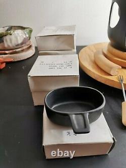 Bodum cast iron fondue set on wooden rotating base Nissen & Digsmed design