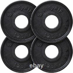 BodyRip Standard Cast Iron Weight Plate Discs Set 1.25-20Kg 1 Hole Gym Workout