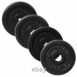 BodyRip Standard Cast Iron Weight Plate Discs Set 1.25-20Kg 1 Hole Gym Workout