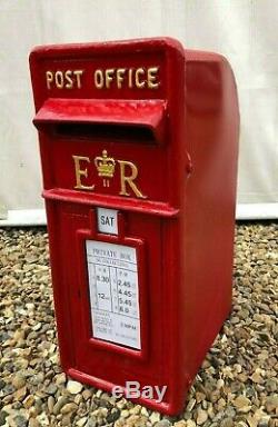 British Post Box Royal Mail Pillar Cast Iron Post Office ER Red