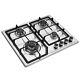 Built-in Gas Hob, 60cm, 4 Burner and Cast Iron Pan Supports Stainless Steel