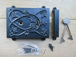 CAST IRON retro door lock traditional old vintage victorian rustic rim lock