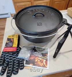 CampMaid Cast Iron 12 Dutch Oven, Kickstand & More NEW