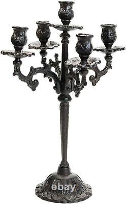 Candlestick Holders Duty Cast Iron Handcrafted Vintage Candelabra