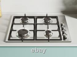 Candy CHG6LPX 60cm 4 Burner Gas Hob with Cast Iron Pan Supports St/Steel