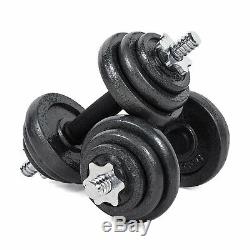 Cast Iron 20kg Dumbbell Set Fitness Free Exercise Home Gym Bicep Weight Training