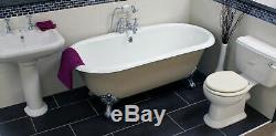 Cast Iron Bath + Ball Claw Feet Double Ended Classic Roll Top Freestanding Tecaz