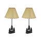 Cast Iron Bear In The Forest Rustic Table Lamp Set of 2