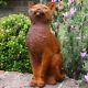 Cast Iron Curious Cat Statue Home Garden Ornament Kitten Kitty Feline Feature