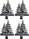 Cast Iron Decorative Christmas Four Tree Stocking Holders, Solid, Beautiful, S