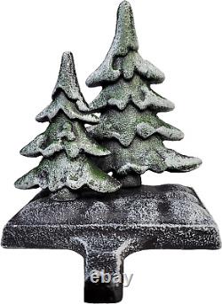 Cast Iron Decorative Christmas Four Tree Stocking Holders, Solid, Beautiful, S