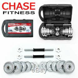 Cast Iron Dumbbell Barbell Set Gym Weights 20kg 30kg 50kg by Chase Fitness