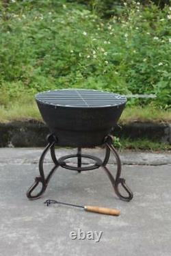 Cast Iron Fire Bowl & BBQ Grill in One! Patio Heater Fire Pit Cast Iron Firepit
