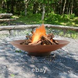 Cast Iron Fire Bowl Large Black/Rust/MildSteel Bonfire Log Firepit Garden Burner