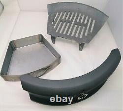 Cast Iron Fire Grate Set with Ash Pan & 14inch Fire Front 2 sizes