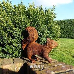 Cast Iron Foraging Squirrel Statue