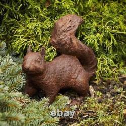 Cast Iron Foraging Squirrel Statue