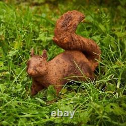 Cast Iron Foraging Squirrel Statue