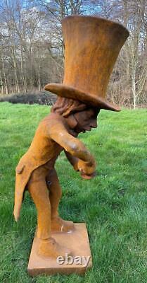 Cast Iron Garden Sculpture The Mad Hatter from Alice in Wonderland 102cm