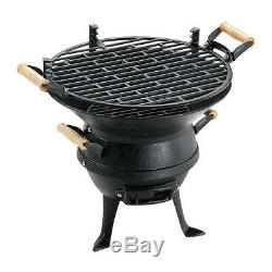 Cast Iron Grill Outdoor Fire Pit Charcoal Bbq Grill Garden Patio Camping Summer