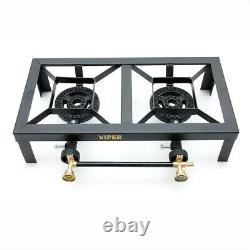 Cast Iron LPG Gas Burner Boiling Ring Catering Stove Camping Propane Double TSG