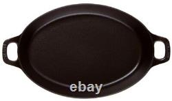 Cast Iron Oval Roasting Dish, 32 cm, Black