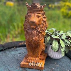 Cast Iron Regal Lion Statue