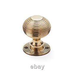 Cast Iron Regency Rim Lock Heavy Solid Aged Brass Beehive Door Knobs Knob Set