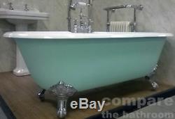 Cast Iron Roll Top Bath Tub Centre Tap Hole Ball & Claw Feet Lifetime Guarantee