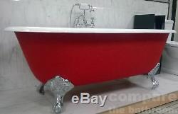 Cast Iron Roll Top Bath Tub Centre Tap Hole Ball & Claw Feet Lifetime Guarantee