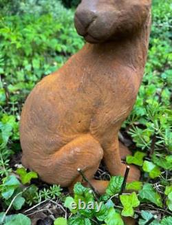 Cast Iron Seated Rabbit Outdoor Garden Statue Ornament 40cm High