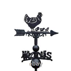 Cast Iron & Steel Hen & Three Chicks Weathervane