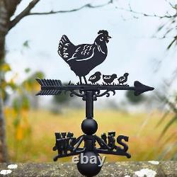 Cast Iron & Steel Hen & Three Chicks Weathervane