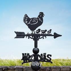 Cast Iron & Steel Hen & Three Chicks Weathervane