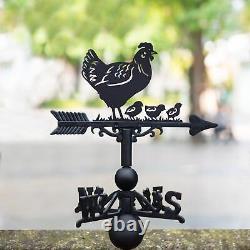 Cast Iron & Steel Hen & Three Chicks Weathervane