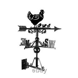 Cast Iron & Steel Hen & Three Chicks Weathervane