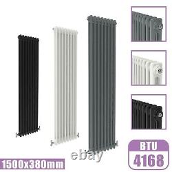 Cast Iron Style 2 3 Column Horizontal& Vertical Radiator With FREE Manual Valves