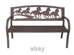 Cast Iron and Steel Horse Bench Garden Furniture Metal Bench Horses Outdoor Seat
