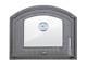 Cast Iron pizza oven door with glass and therm. 485x410 Left