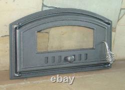 Cast Iron pizza oven door with glass bread oven doors 490x280mm Left