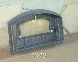 Cast Iron pizza oven door with glass bread oven doors 490x280mm Left