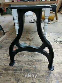 Cast iron pear shaped machine legs for dining / kitchen vintage industrial table