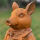 Charming Three-Piece Suit Pig Character Outdoor Ornament Cast Iron Sculpture