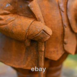 Charming Three-Piece Suit Pig Character Outdoor Ornament Cast Iron Sculpture