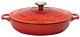 Chasseur 24cm Cast Iron Shallow Casserole 2.5L Chilli Red